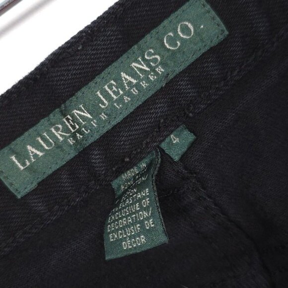 RALPH LAUREN Women's Jeans 4 Vintage HONG KONG MADE Black Beaded Floral - Picture 9 of 16